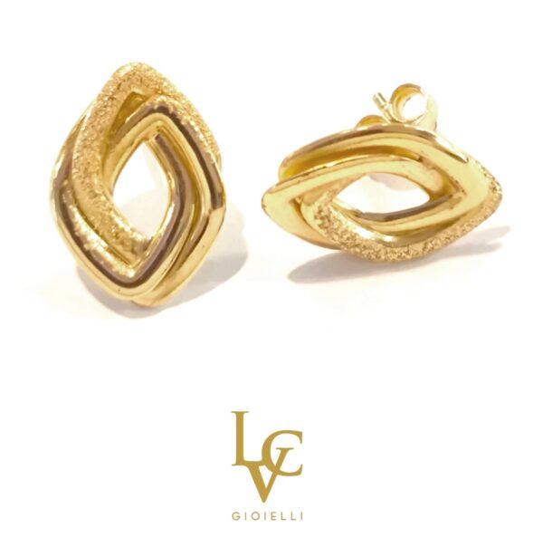 Orecchini oro giallo 18 k rombi